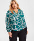 Фото #4 товара Women's Printed Surplice Top, XS-3X, Created for Macy's