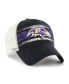 Фото #2 товара Men's Black, White Distressed Baltimore Ravens Interlude MVP Trucker Snapback Hat