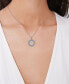 ფოტო #2 პროდუქტის Blue Topaz (1-7/8 ct. t.w.) & Lab-Grown White Sapphire (1/5 ct. t.w.) Double Circle 18" Pendant Necklace in Sterling Silver