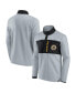 Фото #1 товара Men's Gray, Black Boston Bruins Omni Polar Fleece Quarter-Snap Jacket