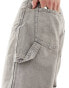 Weekday Sphere low waist relaxed carpenter jeans in grey wash Verwaschenes Grau, W33 - фото #5