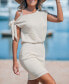 Women's Apricot Cutout Waffle Knit Mini Beach Dress