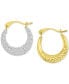 ფოტო #3 პროდუქტის Crystal Pavé Small Hoop Earrings in 10k Gold, 0.61"