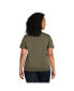 Фото #2 товара Plus Size Relaxed Supima Cotton Short Sleeve V-Neck T-Shirt