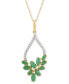 ფოტო #1 პროდუქტის Emerald (1-1/3 ct. t.w.) & Diamond (1/10 ct. t.w.) Vine 18" Pendant Necklace in 14k Gold
