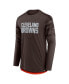 Фото #2 товара Men's Brown, Orange Cleveland Browns Square Off Long Sleeve T-shirt