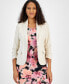 Фото #1 товара Women's 3/4-Sleeve One-Button Faux-Leather Blazer, Created for Macy's