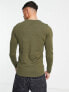 Фото #4 товара New Look muscle fit knitted jumper in dark khaki