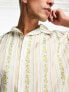 Sister Jane short sleeve revere collar shirt in floral stripe mix