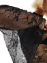 Фото #7 товара Labelrail x Dyspnea high neck stretch lace bodysuit with fluted sleeves in black