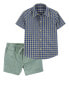 Фото #1 товара Toddler 2-Piece Button-Down Shirt & Pull-On Shorts Set 4T