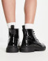 Levi's lace up leather boot in black