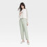 Women's High-Rise Faux Leather Ankle Trousers - A New Day Light Green 6