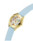Фото #4 товара Часы и аксессуары Guess женские Аналоговые синие силиконовые наручные часы 34 мм