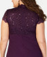 Фото #4 товара Plus Size Sequined-Lace Ruched Gown