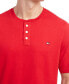 Men's Short Sleeve Solid Henley