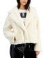 Фото #4 товара Women's Collared Long-Sleeve Faux-Fur Coat