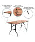 Фото #3 товара Стол складной для банкетов EMMA + OLIVER 5-футовый прямоугольный деревянный с ясно-покрытой верхней частью