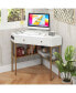 Фото #10 товара Corner Desk with Built-in Charging Station Storage Drawers & Open Shelves Office