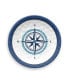 Фото #4 товара Melamine Nautical Anchor Assorted 4-Piece Appetizer Plate Set, 6.8"