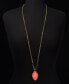 Фото #2 товара Style & Co oval Stone Double Chain Pendant Necklace, 38" + 3" extender, Created for Macy's