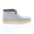Фото #1 товара Clarks Wallabee Cup Boot 26167977 Mens White Suede Lace Up Chukkas Boots