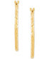 ფოტო #4 პროდუქტის Textured Oval Hoop Earrings in 10k Gold, 1"