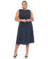 ფოტო #1 პროდუქტის Plus Size Polka Dot Sleeveless Midi Dress