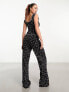 Фото #5 товара Daisy Street cami trouser pyjama set in ditsy black pointelle