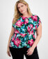 ფოტო #1 პროდუქტის Plus Size Gathered-Waist Top, Created for Macy's