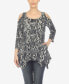 Women's Snake Print Cold Shoulder Tunic