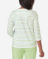 Women's Miami Beach Asymmetrical Stripe Floral Top