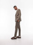 Topman super skinny herringbone suit trousers in brown