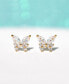 ფოტო #3 პროდუქტის Faux Cubic Zirconia Remember Me Butterfly Stud Earrings