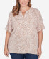 ფოტო #1 პროდუქტის Plus Size Printed Rayon Gauze Top