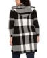 ფოტო #2 პროდუქტის Plus Size Hooded Plaid Coatigan Sweater