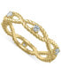 ფოტო #1 პროდუქტის IGI Certified Diamond Braided Rope Band (1/4 ct. t.w.) in 14k Gold