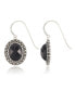 Фото #1 товара Серьги Macy's Marcasite and Faceted Onyx Oval Wire