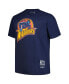 Mitchell Ness Men's Navy Golden State Warriors Big Tall Hardwood Classics Vintage-like Logo T-Shirt