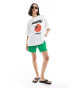 ASOS DESIGN oversized t-shirt with napoli tomato graphic in white