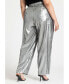 Фото #1 товара Plus Size Belted High Waisted Straight Leg Trouser