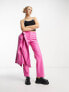 Фото #1 товара COLLUSION faux leather trouser co-ord in pink