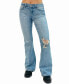 ფოტო #1 პროდუქტის Women's Low-Rise Distressed Flare Jeans