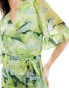 Фото #4 товара Hope & Ivy ruffle wrap maxi dress in green floral