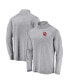 Фото #3 товара Men's Gray Oklahoma Sooners Striated Raglan Quarter-Zip Jacket