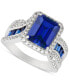 ფოტო #1 პროდუქტის Lab Grown Sapphire (5-1/5 ct. t.w.) & Lab Grown Diamond (1/2 ct. t.w.) Statement Ring in 14k White Gold