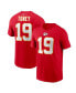 Фото #1 товара Men's Kadarius Toney Red Kansas City Chiefs Player Name and Number T-shirt