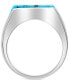 ფოტო #4 პროდუქტის EFFY® Men's Turquoise Ring in Sterling Silver