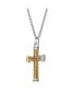 ფოტო #1 პროდუქტის Stainless Steel (316L) Two Tone Cross Necklace