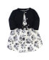 Фото #1 товара Baby Girls Baby Organic Cotton Dress and Cardigan 2pc Set, Black Floral